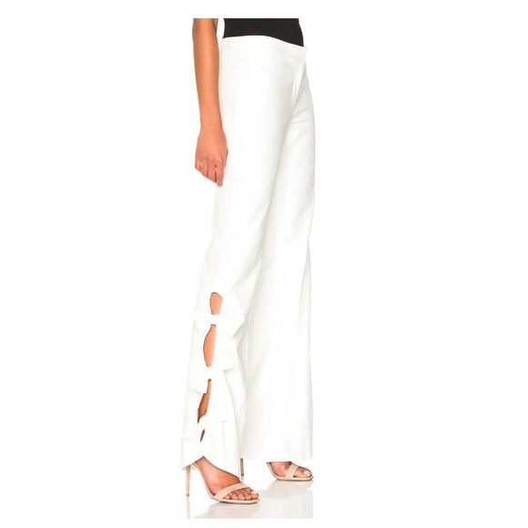 Alexis Pants - Alexis White Alexander Side Tie Flare Pants Sz Medium